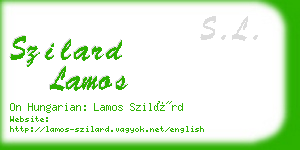 szilard lamos business card